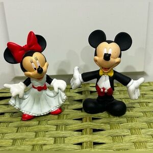 Vintage Disney Mickey & Minnie PVC Figurines 1990s Set